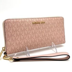 Michael Kors Large Continental Wallet Powder Blush Signature